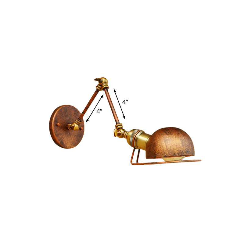 BowLift | Vintage Industrial Bowl Wall Lamp 1 Light Iron Wall Lamp with Rotatable Arm in Black/Metal