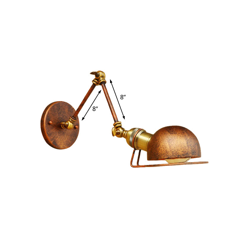 BowLift | Vintage Industrial Bowl Wall Lamp 1 Light Iron Wall Lamp with Rotatable Arm in Black/Metal