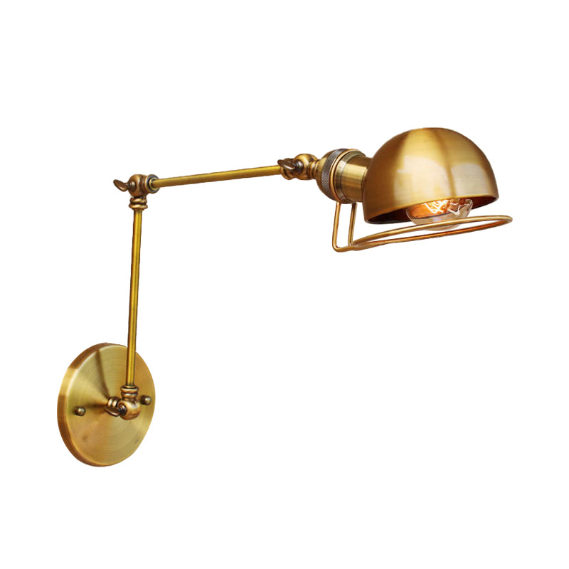 BowLift | Vintage Industrial Bowl Wall Lamp 1 Light Iron Wall Lamp with Rotatable Arm in Black/Metal