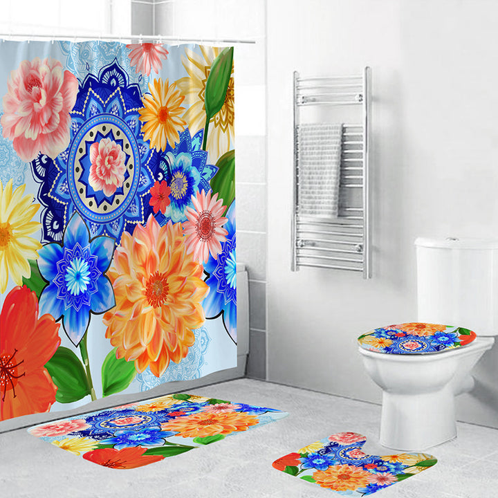 Artistic Floral Bath Decor Set Bowlift
