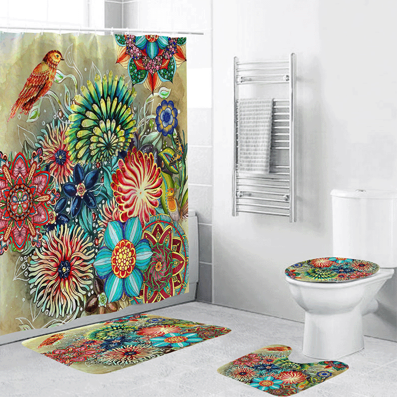 Artistic Floral Bath Decor Set Bowlift