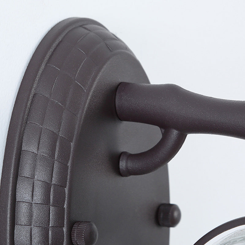 BowLift | Caged Seeds Glass Wall Mounted Lamp Industrial Single Bulb Outdoor Sculpture Light in Black/Bronze, 5.5"/6"/8" Wide