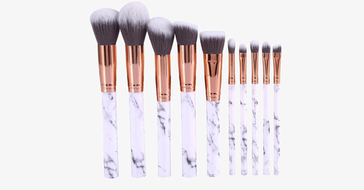 BowLift | Chic Brush Set with Marble Handle - Versatile Luxuriously Looking Brushes