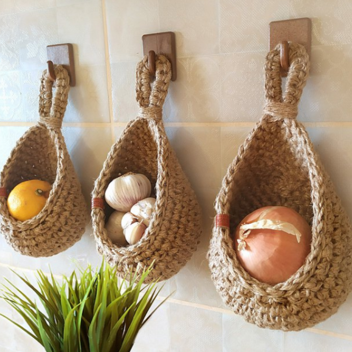 BowLift | Stylish EcoWeave Hanging Basket - for Sustainable Storage of Vegetables and Fruit