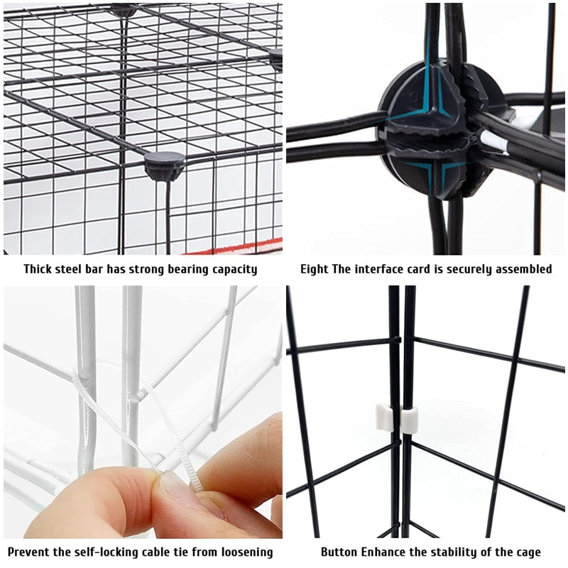 BowLift | 2-Tier Cat Cage for Small and Medium Cats DIY Cat Playpen Metal Kennel Indoor Cat Enclosures