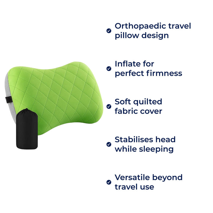 Ergonomic Neck Support – Inflatable & Lightweight – Eases Neck Pain – Compact for Flights & Train Bowlift