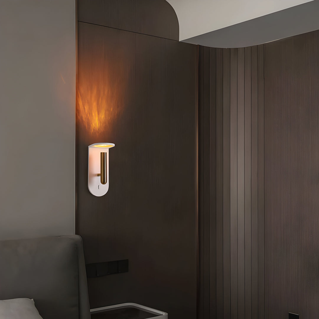 Adjustable Nordic LED Wall Light with Flame Effect Bowlift