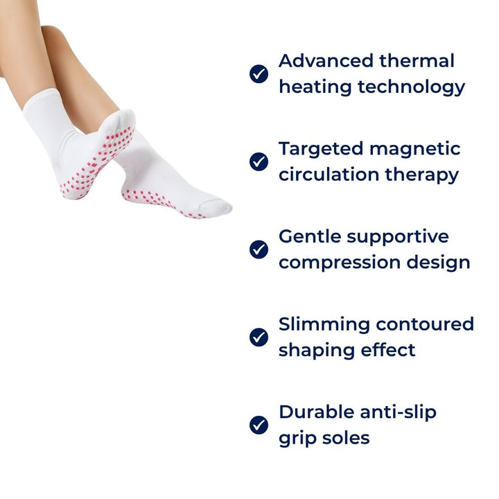 Heating Socks – Magnetic Therapy – Breathable Slimming Thermal Socks for Cold Feet Relief – Boosts Circulation & Comfort Bowlift