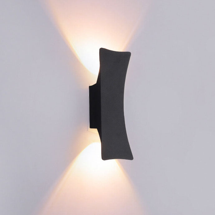 Modern Simple Rectangular Curved LED Outdoor Waterproof Wall Sconce Lamp | Bowlift