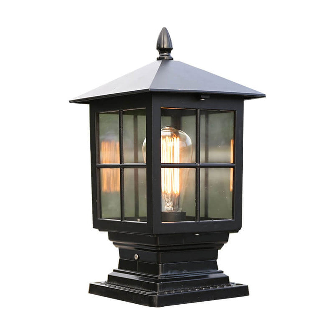 European Outdoor Column Lantern Waterproof  Rustproof 1-Light Patio Light | Bowlift