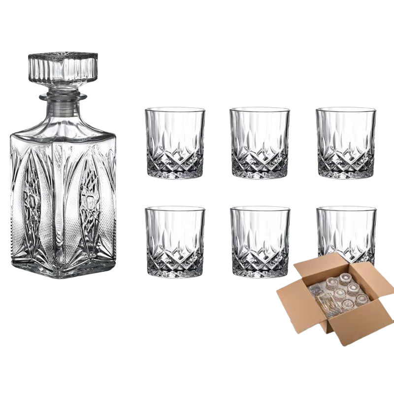 BowLift | RoyalPour - 7-Piece Whiskey Decanter Gift Set