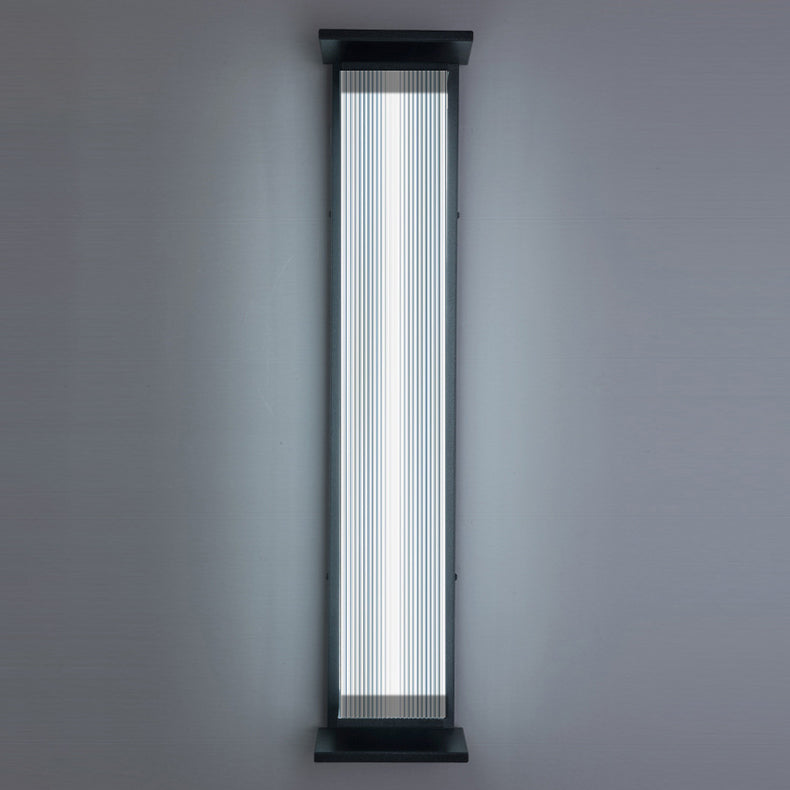 Modern Minimalist Waterproof Rectangular Stainless Steel Acrylic LED Wall Sconce Lamp For Outdoor Patio | Bowlift