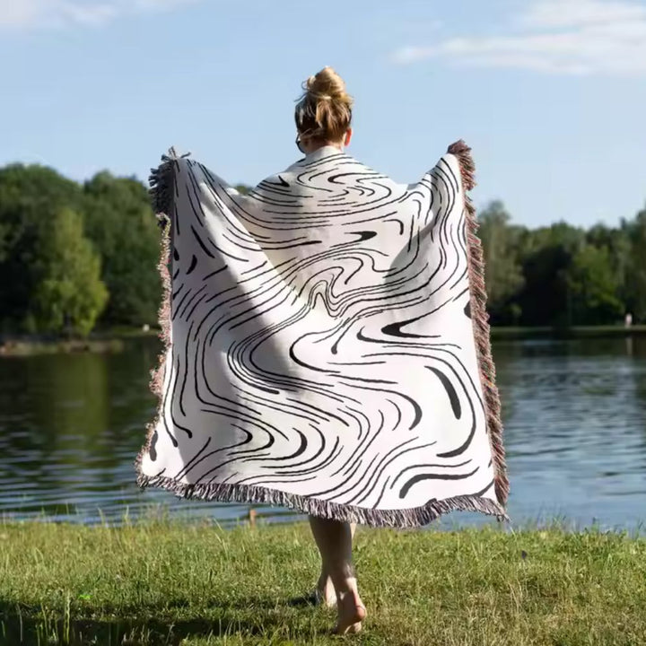 BowLift | Marble Woven Throw Blanket