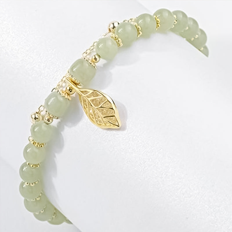 BowLift | Hetian Jade Leaf Gold Bracelet