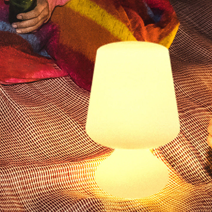 Modern Minimalist PE Cup Shape USB LED Table Lamp Night Light For Outdoor Patio | Bowlift