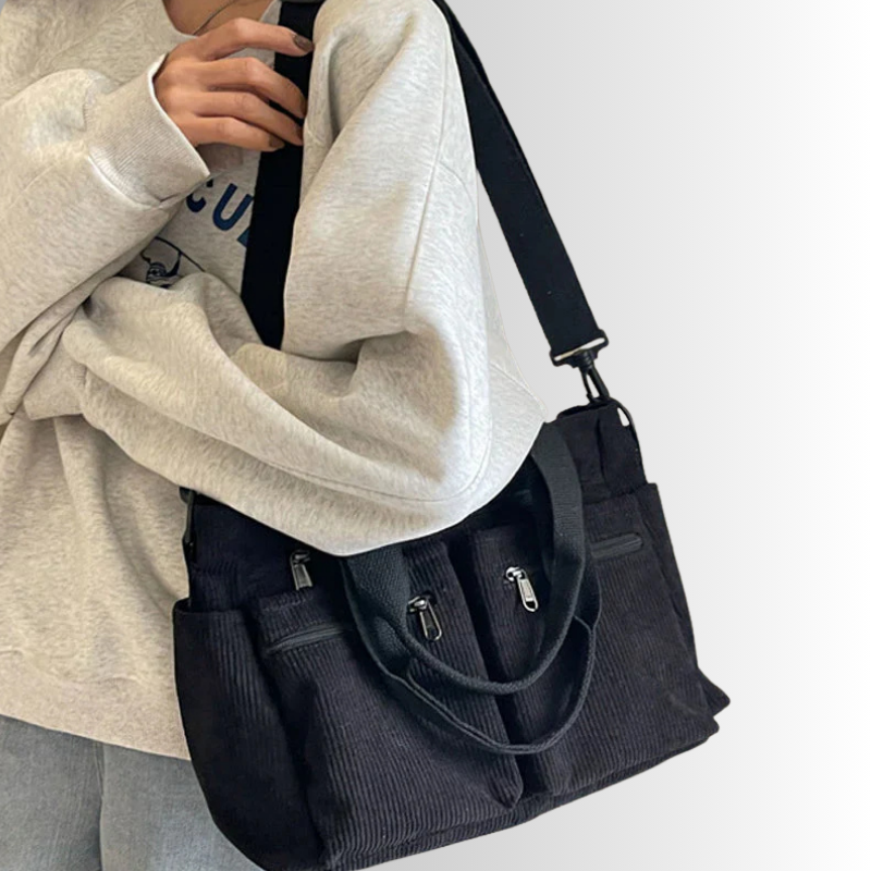 BowLift | Urban Cord Tote Stylish Corduroy Shoulder Bag – Spacious, Lightweight & Functional Everyday Tote