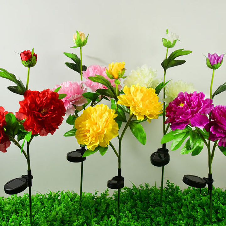 Contemporary Creative Solar Peony Flower LED Waterproof Lawn Landscape Insert Light For Outdoor Patio | Bowlift