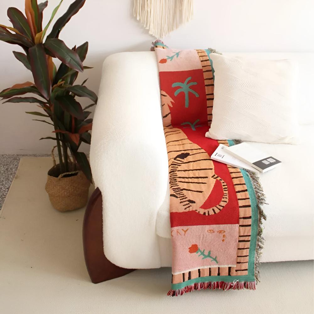 BowLift | Leopard Woven Tassel Blanket
