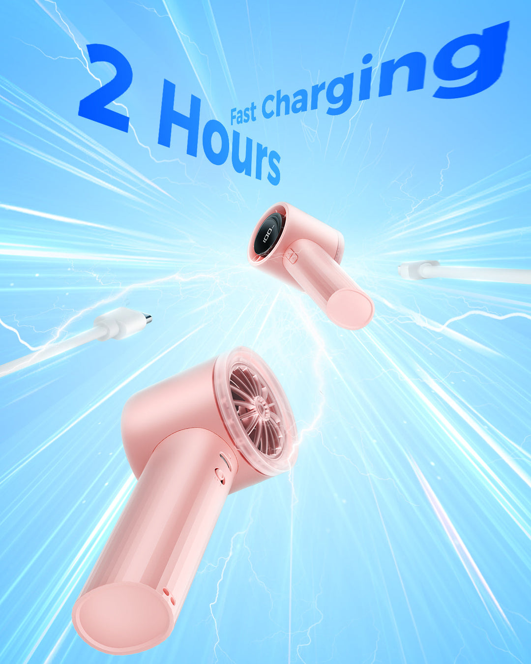Portable High Speed Handheld Turbo Fan with LED Display | Bowlift