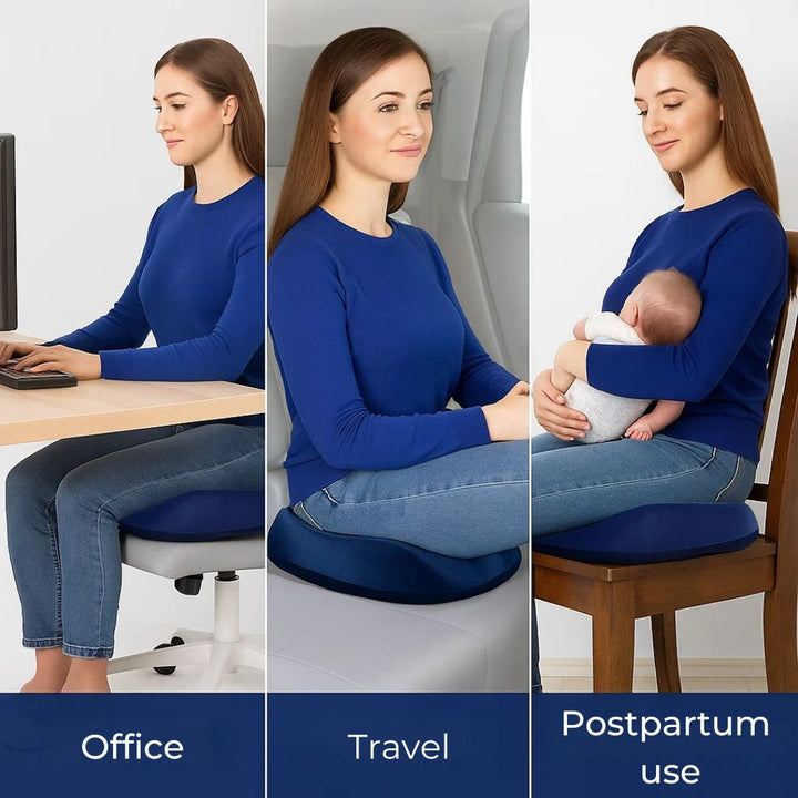 SitRelief | Donut Seat Cushion – Tailbone & Haemorrhoid Relief – Memory Foam – Washable Cover – Office, Travel, Postpartum Use Bowlift