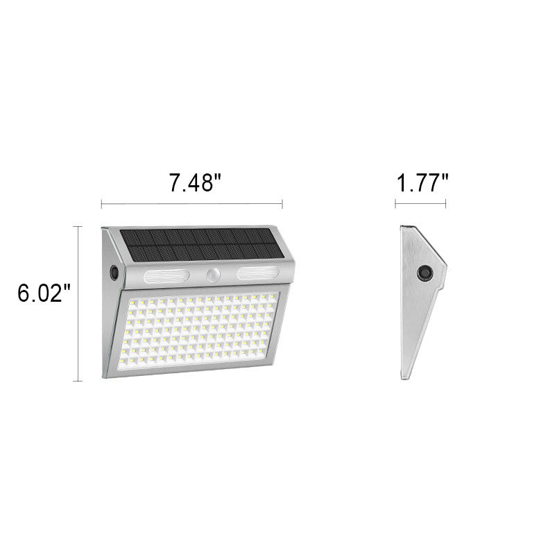 Solar Induction Stainless Steel Trapezoidal LED Outdoor Waterproof Wall Sconce Lamp | Bowlift