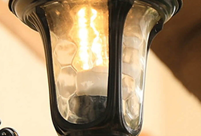 European Retro Waterproof Stone Pattern Glass Lampshade 1-Light Outdoor Wall Sconce Lamp | Bowlift