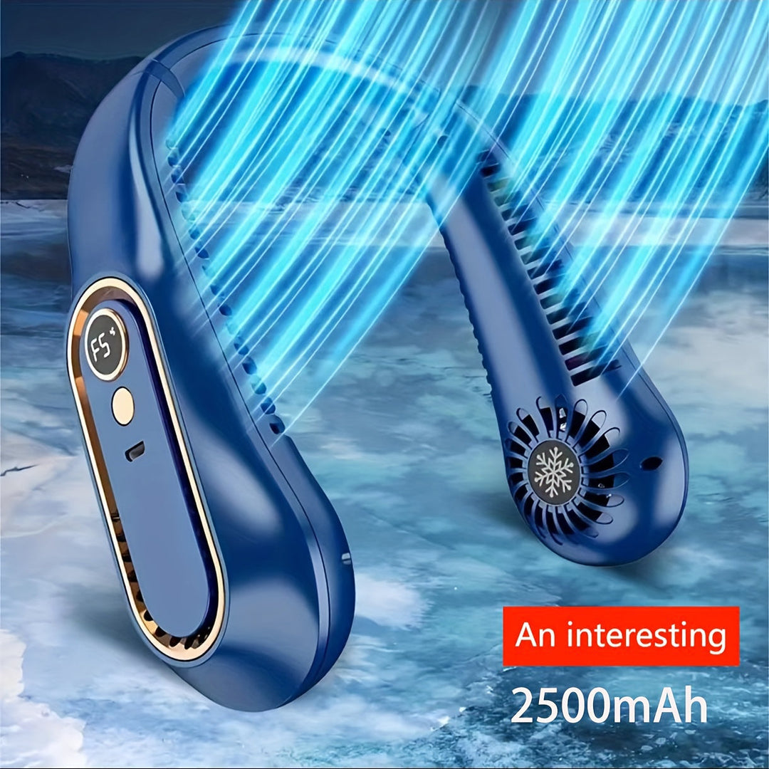 1pc Portable USB Cooler Fan With 5 Speeds And Digital Display - Super Strong Technology And Bladeless Design For Outdoor Use | Bowlift