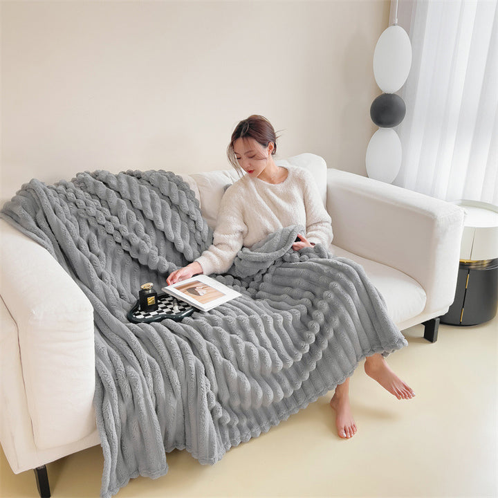 Milk fiber flannel blanket, warming