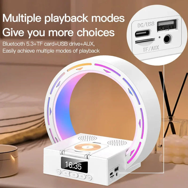 BowLift | 4-in-1 Bluetooth speaker lamp with charging pad and alarm clock