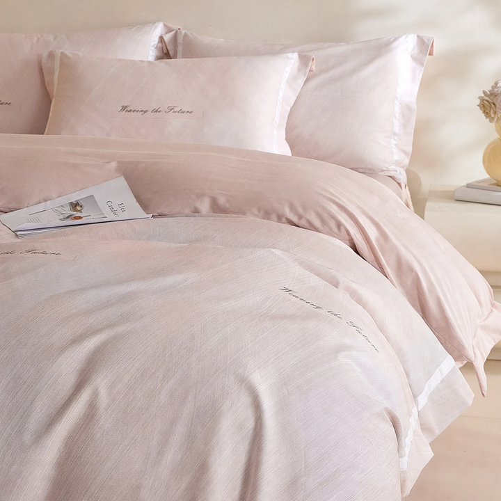 Cotton bedding set, 4-piece, floral pattern