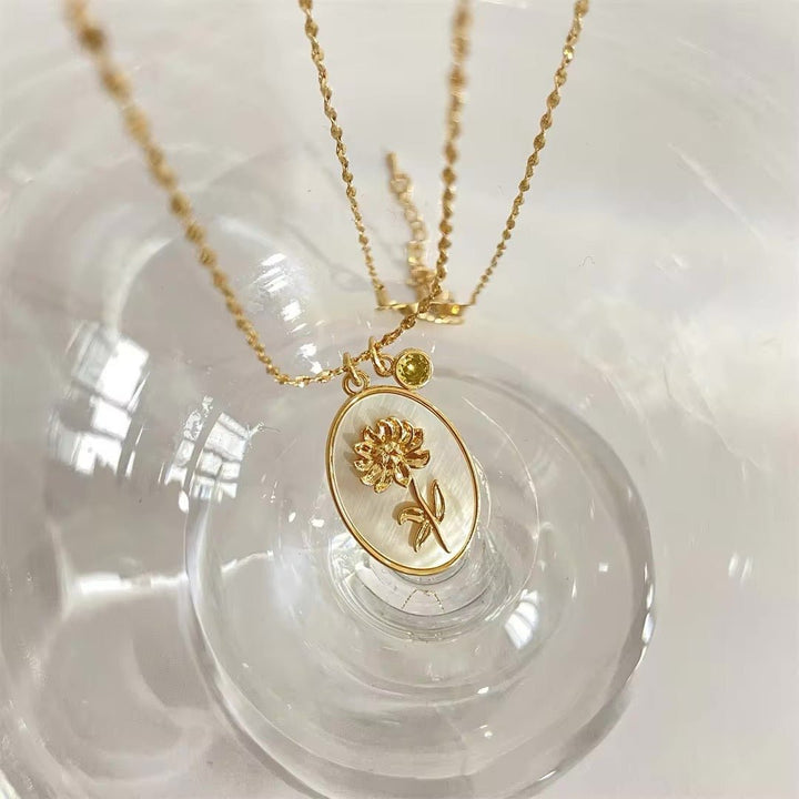 BowLift | 14k Dainty Birth Month Stone & Flower Charm Necklace