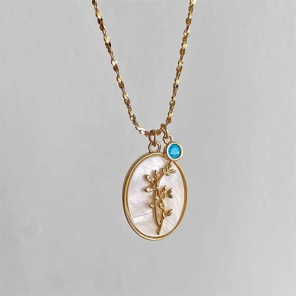 BowLift | 14k Dainty Birth Month Stone & Flower Charm Necklace