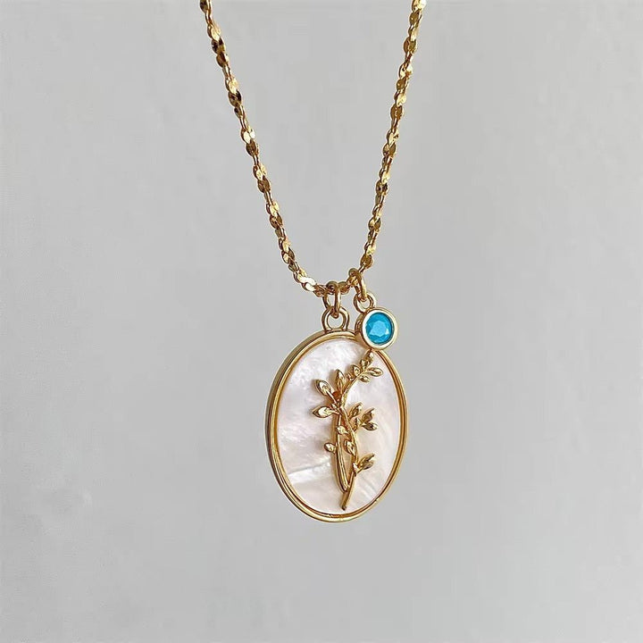 BowLift | 14k Dainty Birth Month Stone & Flower Charm Necklace