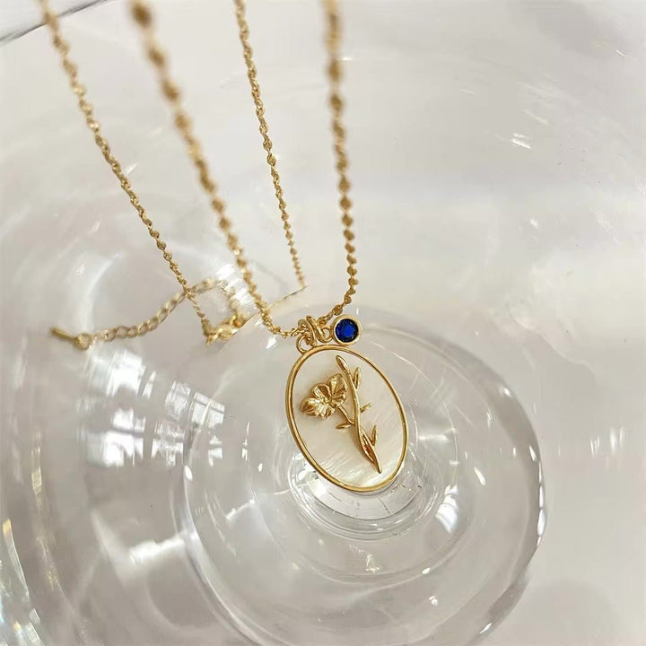 BowLift | 14k Dainty Birth Month Stone & Flower Charm Necklace