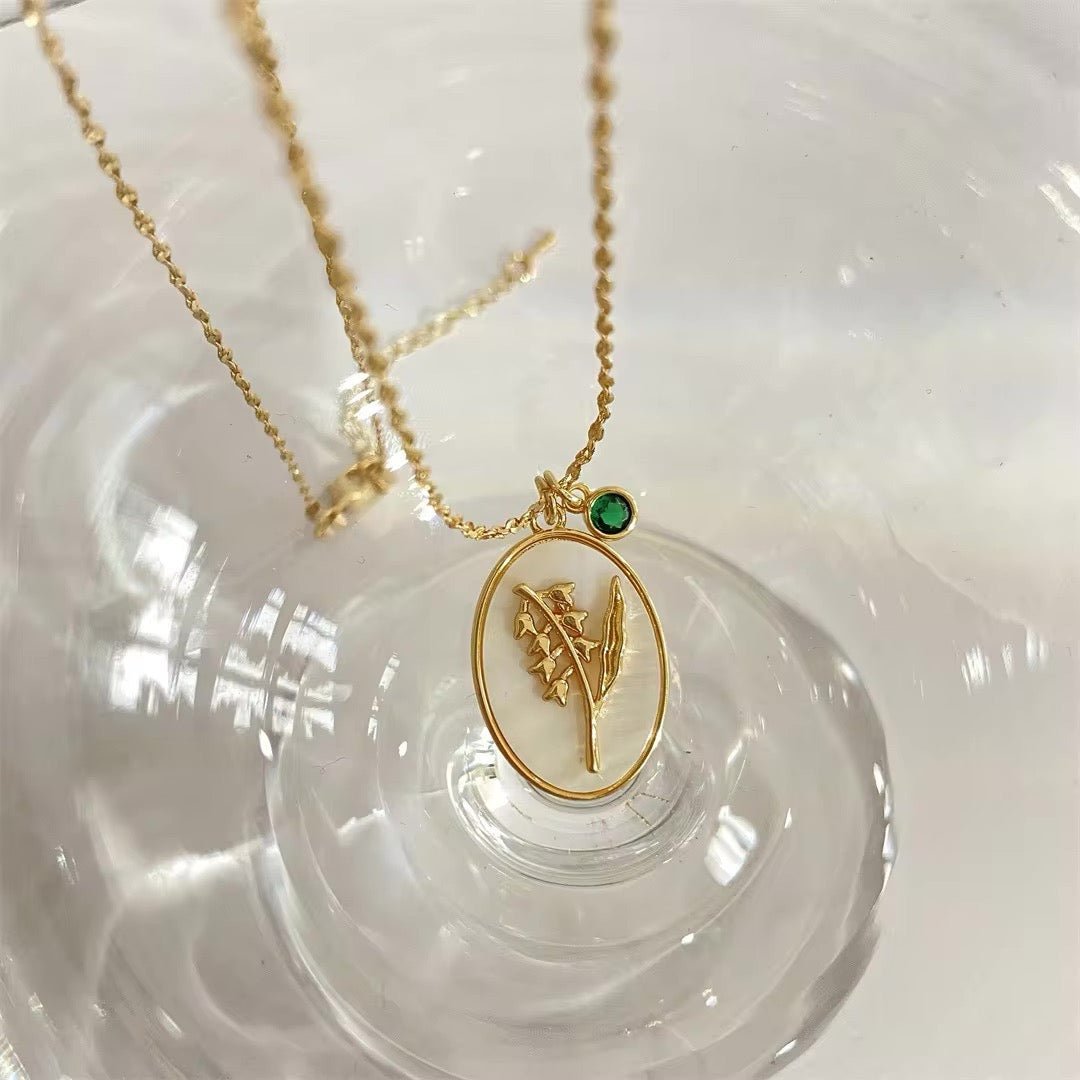 BowLift | 14k Dainty Birth Month Stone & Flower Charm Necklace