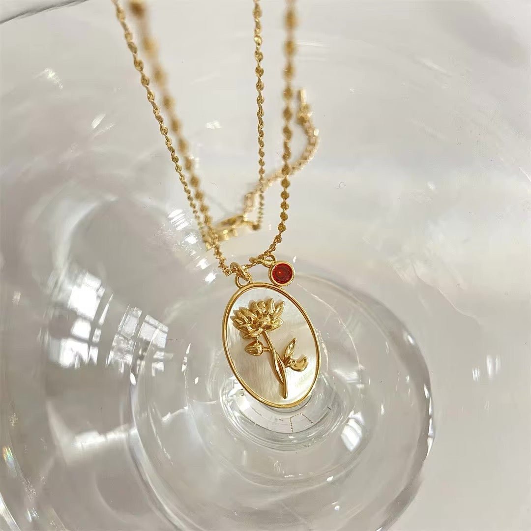 BowLift | 14k Dainty Birth Month Stone & Flower Charm Necklace
