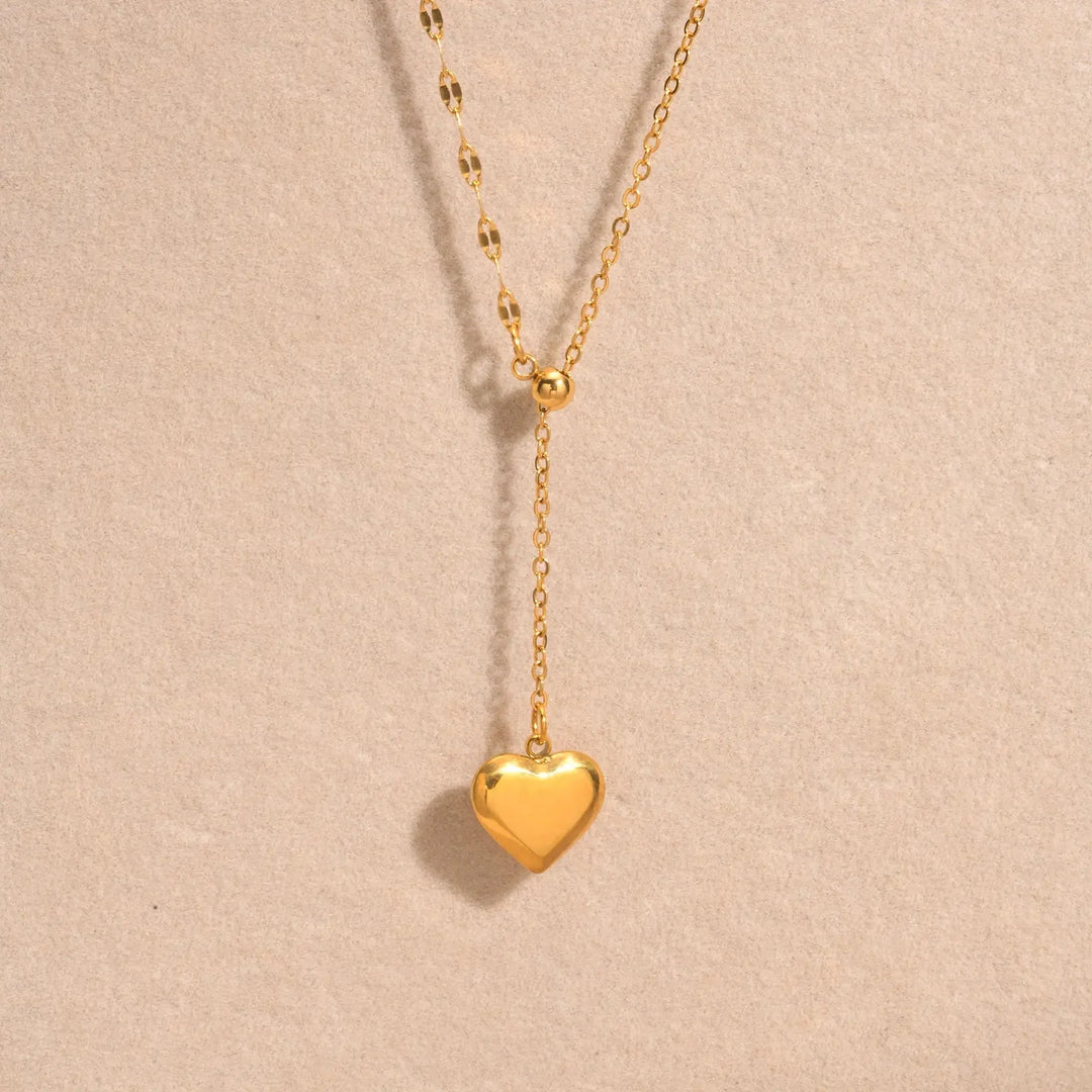 BowLift | 14k Dainty Feminine Heart Dangle Necklace