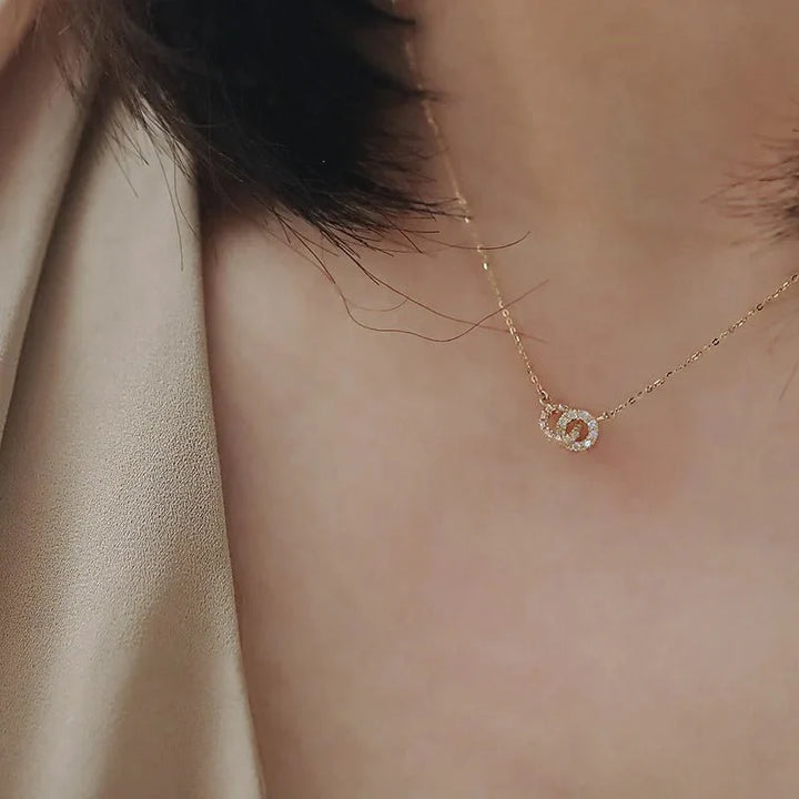 BowLift | 14K S925 Interlaced Diamond Circles Necklace