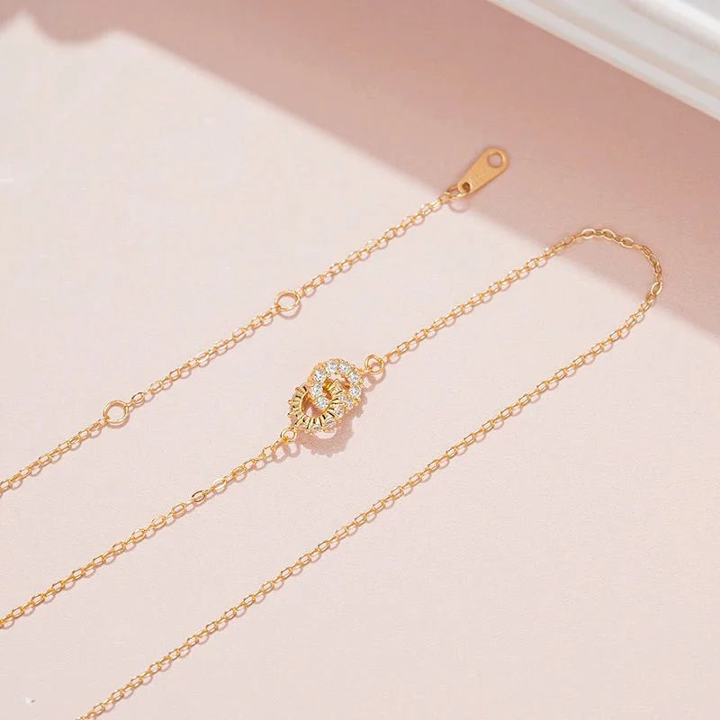 BowLift | 14K S925 Interlaced Diamond Circles Necklace