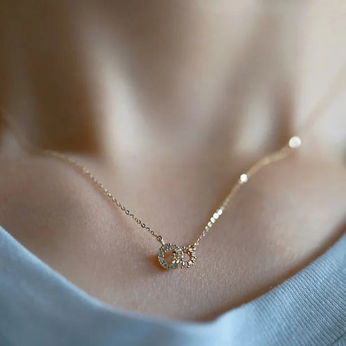 BowLift | 14K S925 Interlaced Diamond Circles Necklace