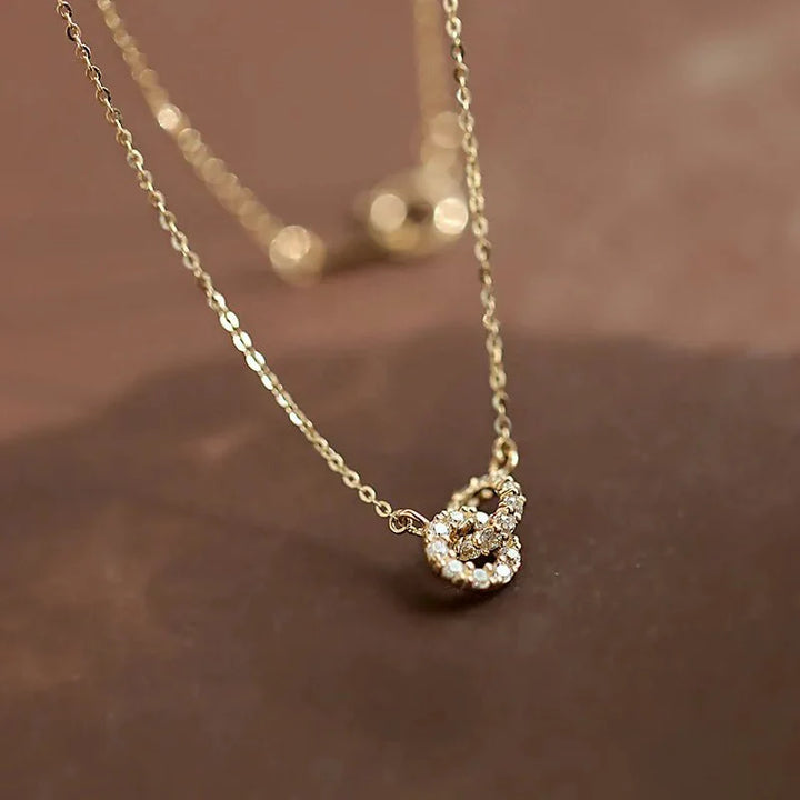 BowLift | 14K S925 Interlaced Diamond Circles Necklace