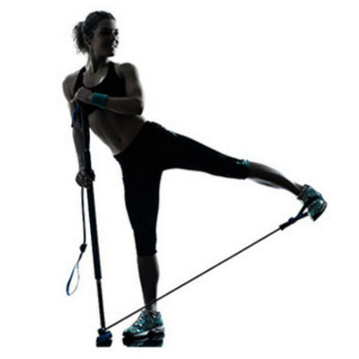 BowLift | 8-in-1 Portable Pilates Bar Kit with Resistance Band, Foot Loop, Ideal for Home Total Body Workout, Gym, Weightlifting