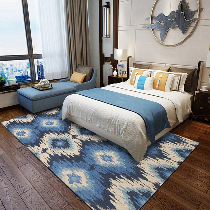 BowLift | Tribal Gabbeh Abstract Rug Diamond Geometric Rug Polyester Washable Non-Slip Stain-Resistant Rug for the Bedroom