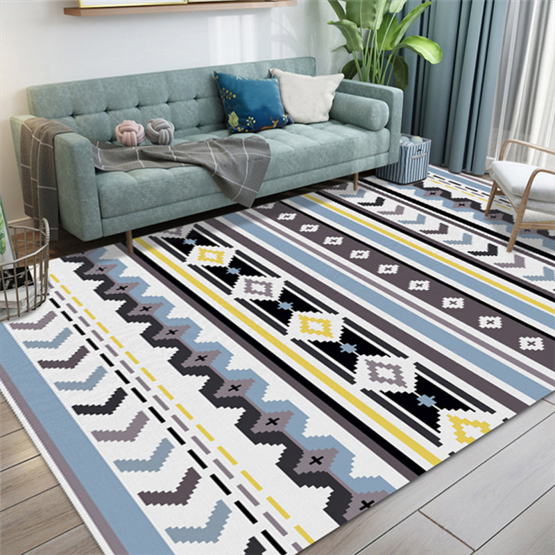 BowLift | Indian American Indoor Rug Striped Diamond Geometric Synthetic Stain Resistant Pet Friendly Interior Flooring