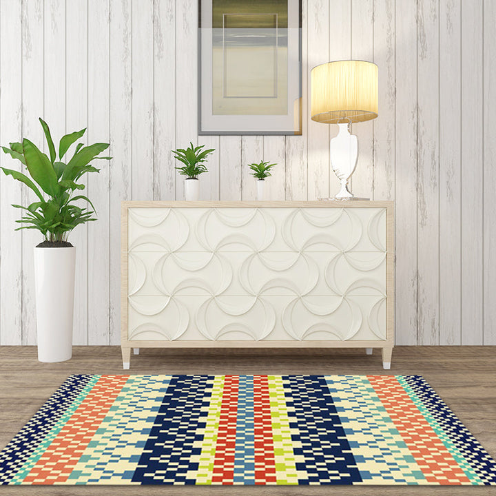 BowLift | Southwest Striped Tribal Geometric Carpet Stain Resistant Power Loom Area Rug for Bedroom in Green and Orange
