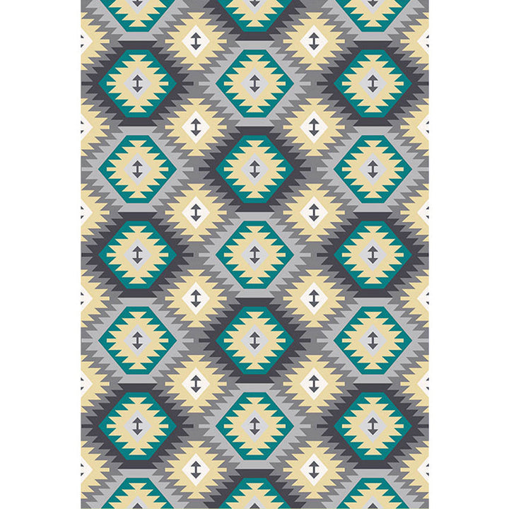 BowLift | Tribal Gabbeh Abstract Rug Diamond Geometric Rug Polyester Washable Non-Slip Stain-Resistant Rug for the Bedroom
