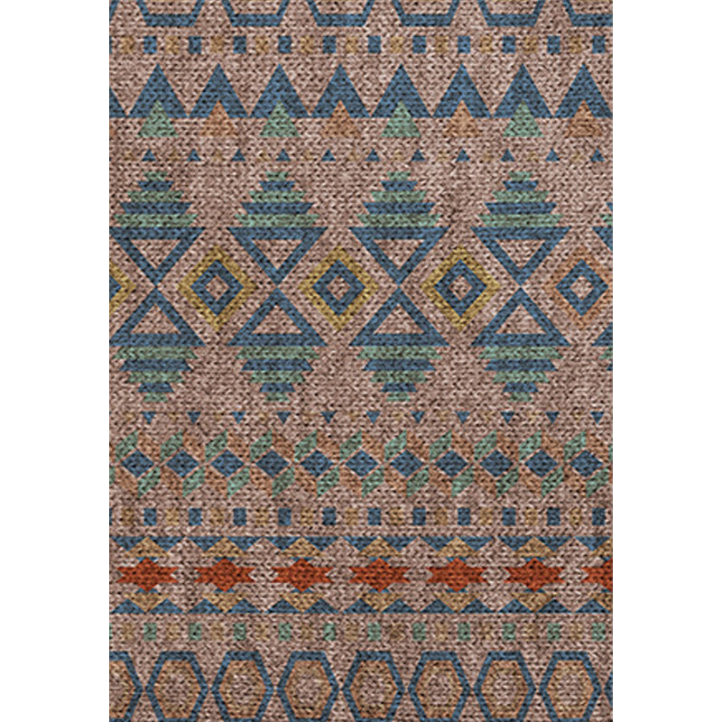 BowLift | Braided rustic American rug brown washable area rug for bedroom geometric hunting stain-resistant rug