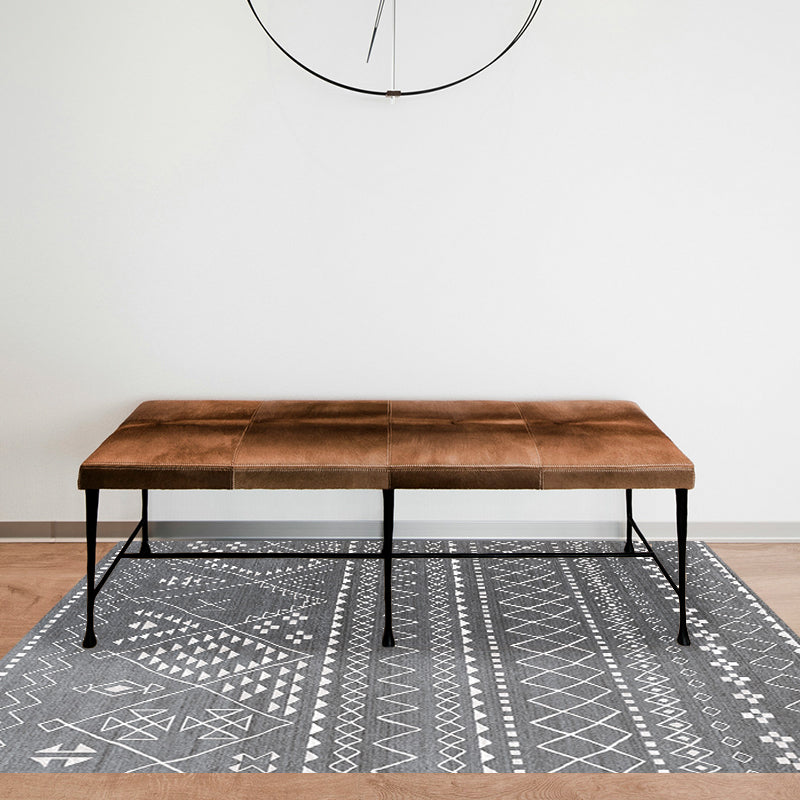 BowLift | Southwestern Rug Simple Geometric Diamond Washable Rug for Bedroom Power Loom Washable Non-Slip Rug
