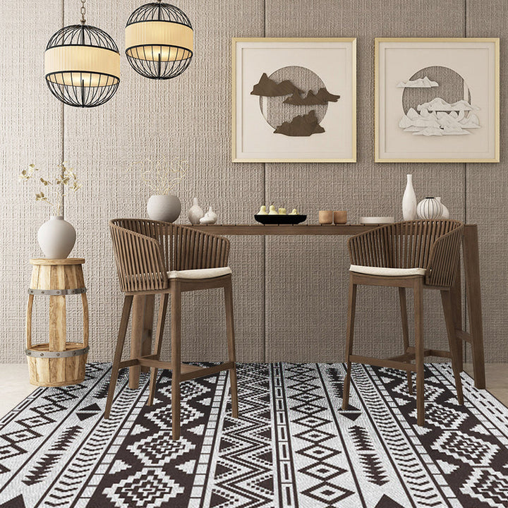 BowLift | Brown Area Rug Southwestern Tribal Indian Diamond Geometric Rug Polyester Washable Non-Slip Stain Resistant Rug for the Area