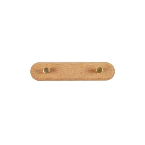 BowLift | WandHout – Minimalistic wooden wall coat rack with brass hooks